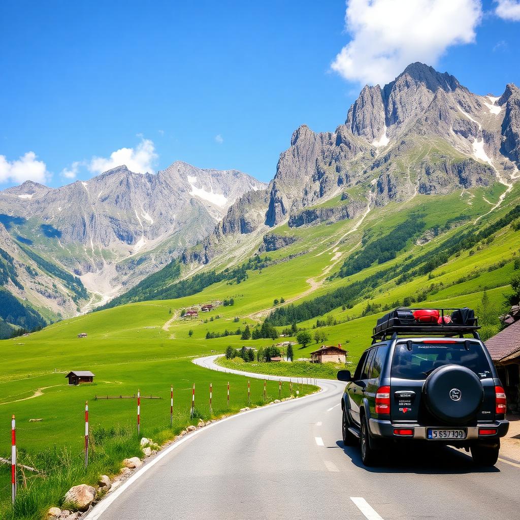 Rental car travel in The Alps