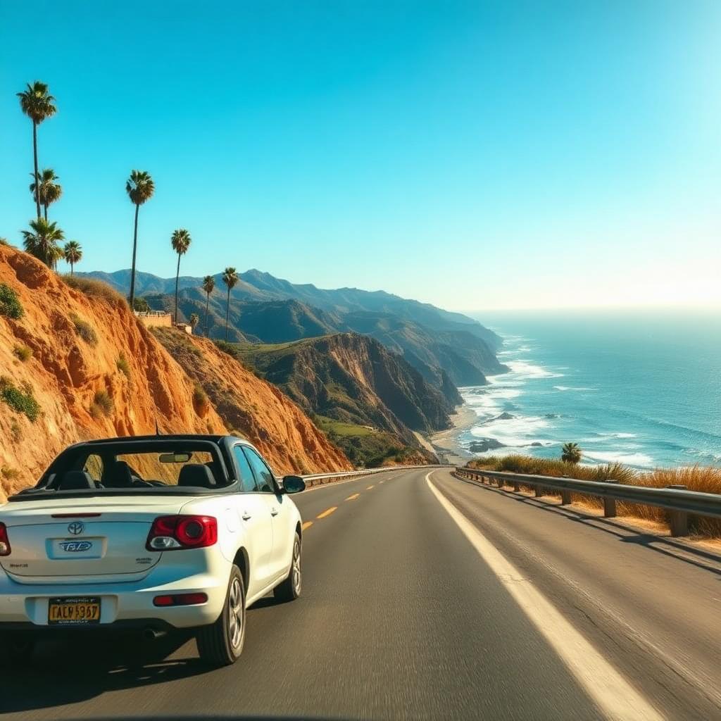 Rental car travel in Big Sur
