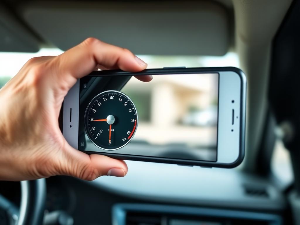 Phone capturing a car odometer and fuel gauge